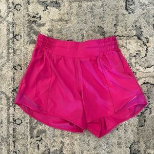 Size 6 lululemon hotty hot pink shorts